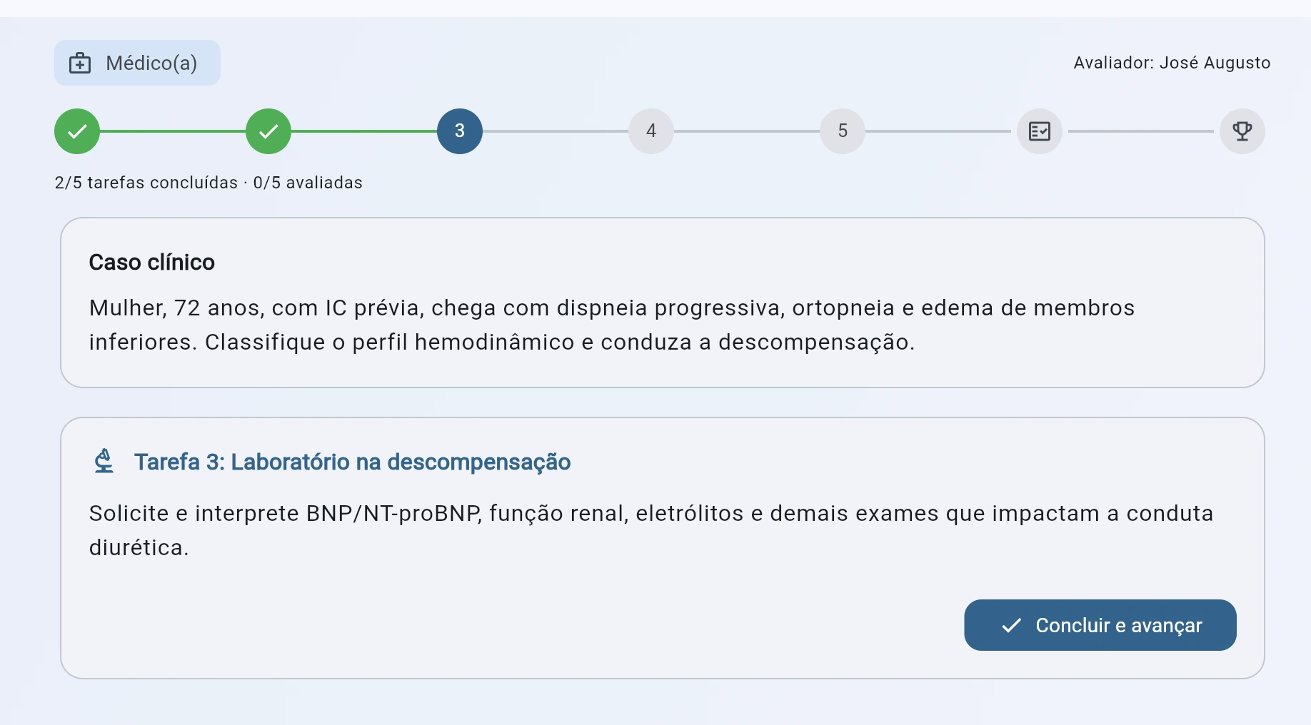 Caso E Tarefa Clínica na plataforma do Preparatório Prático TECM