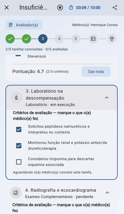 Checklist Objetivo na plataforma do Preparatório Prático TECM